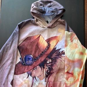 Anime One Piece Ace pull over hoodie